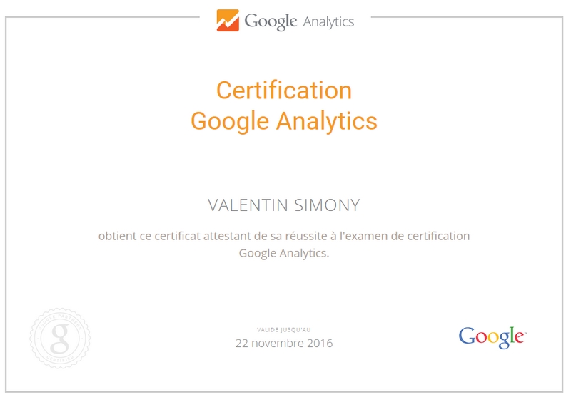 certification analytics valentin simony